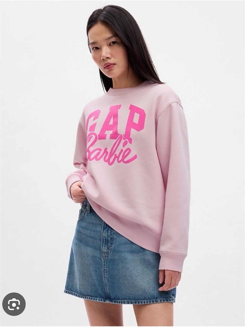 Barbie Pink Logo Crew Sweatshirt in Light Pink